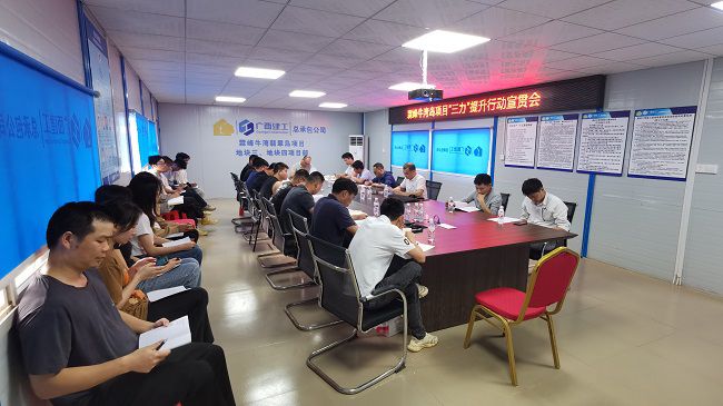 分公司党支部书记、副总经理胡海云深刻牛湾岛项目宣贯《“三力”提升行动》；平ㄊ 摄建图）.jpg